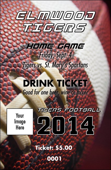 American Football Schedule Drink Ticket Product Front