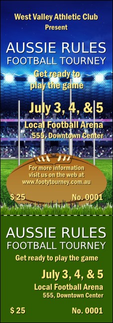 Aussie Rules Football 2 Event Ticket Product Front