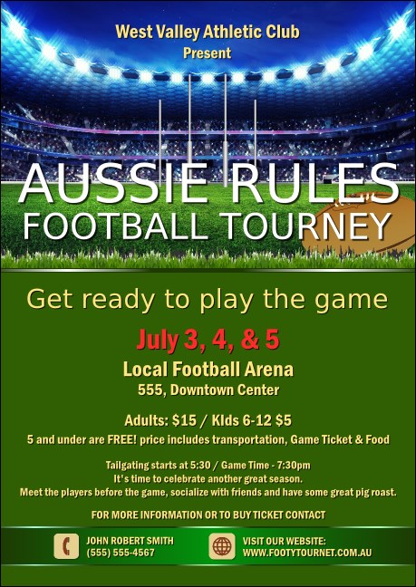 Aussie Rules Football 2 Invitation Product Front