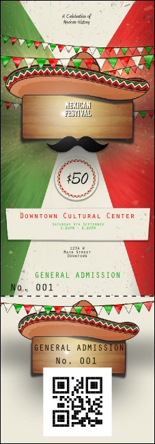 Mexican Fiesta QR Event Ticket Product Front