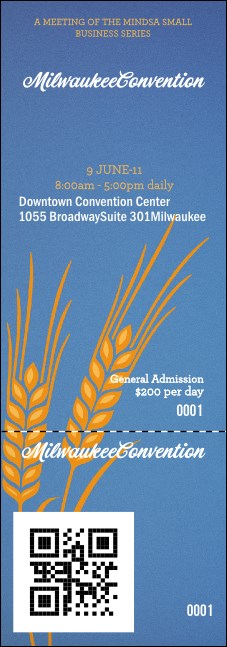 Wheat QR Event Ticket Product Front