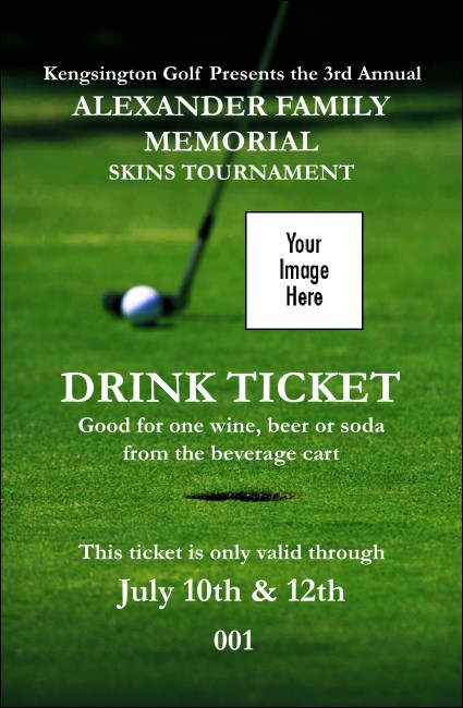 Golf Photo Drink Ticket