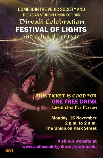 Diwali Drink Ticket Product Front