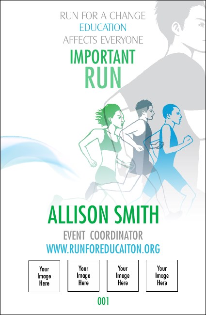 Run for a Cause Blue & Green Drink Ticket Product Front