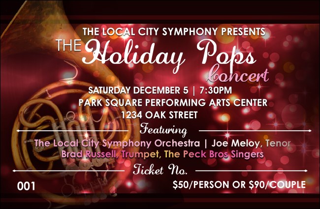 Symphony Holiday Pops Drink Ticket Product Front
