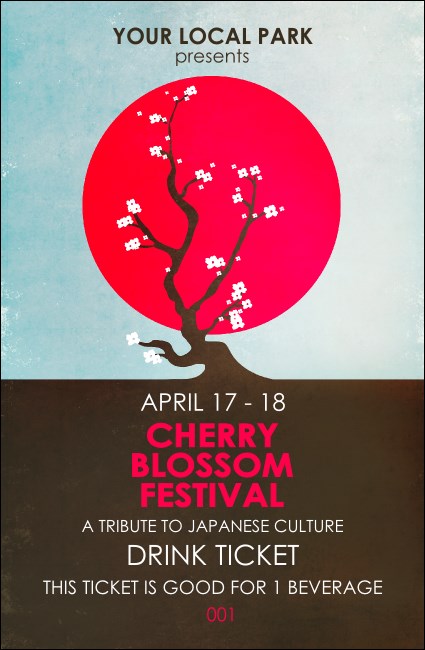 Cherry Blossom Circle Drink Ticket