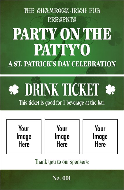 St. Patrick's Day Shamrock Drink Ticket