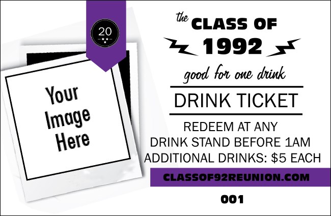 Class Reunion Mascot Purple Drink Ticket