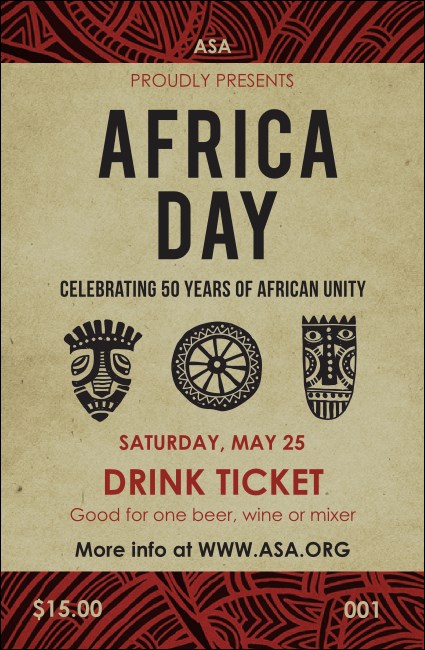African Theme Drink Ticket