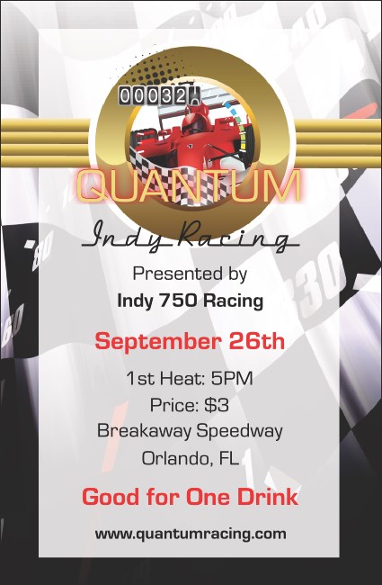 Indy Racing Drink Ticket Product Front