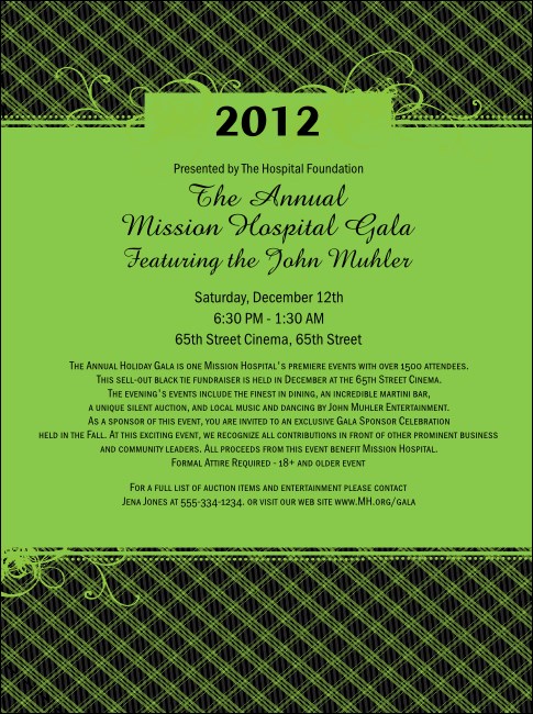 Year Gala Plaid Green Flyer Product Front