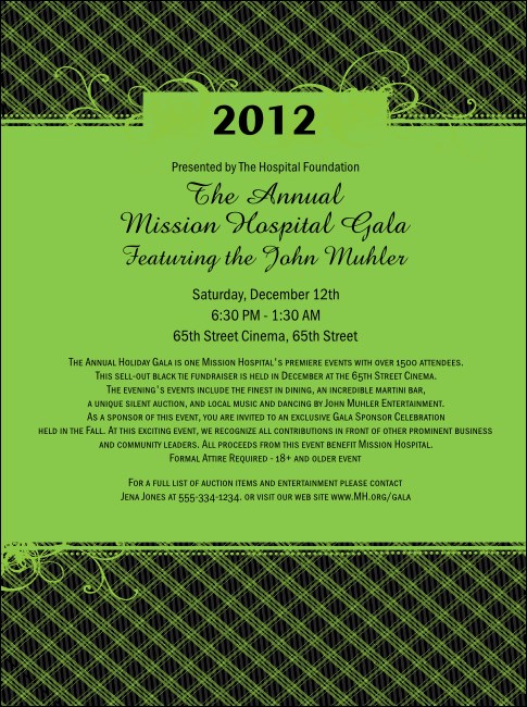 Year Gala Plaid Green Flyer