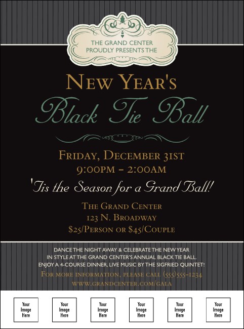 Classic Black Pinstripe Logo Flyer