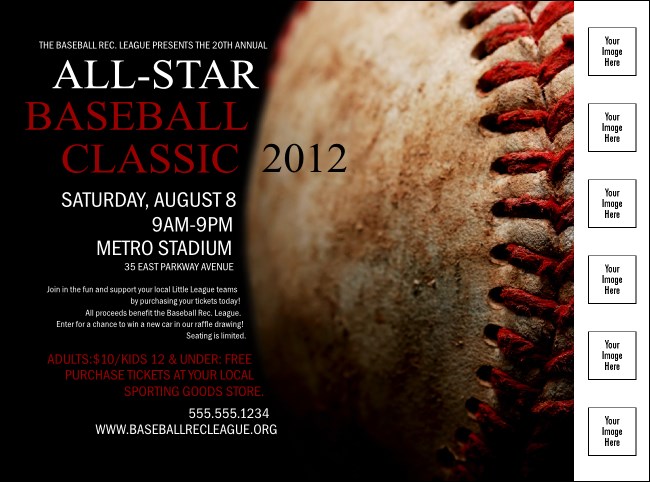 Baseball Stitches Logo Flyer Product Front