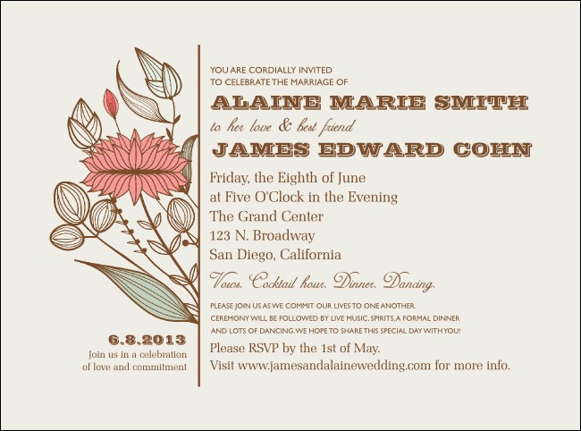 Wedding Flower Motif Flyer