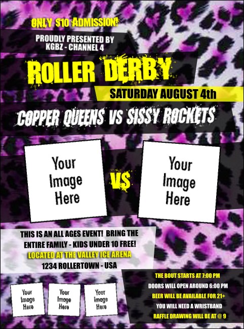 Roller Derby Pink Leopard Flyer