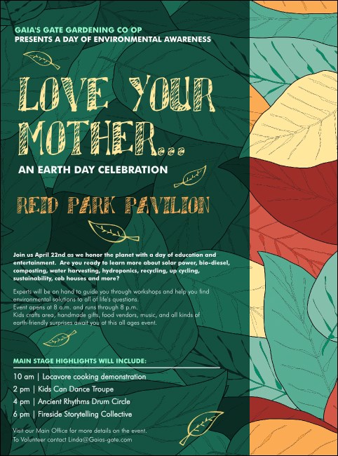 Earth Day Organic Flyer Product Front