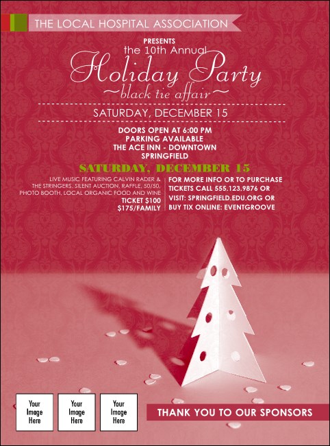 Paper Christmas Tree Red Logo Flyer Product Front