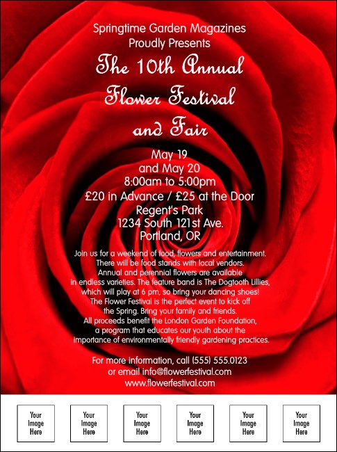 Red Rose Flyer with Image Upload
