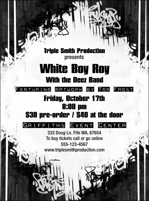 Hip Hop BW Flyer Product Front