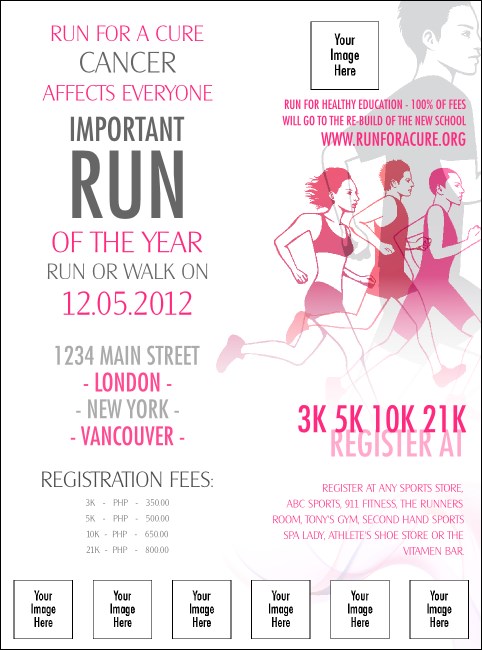 Run for a Cause Pink Logo Flyer