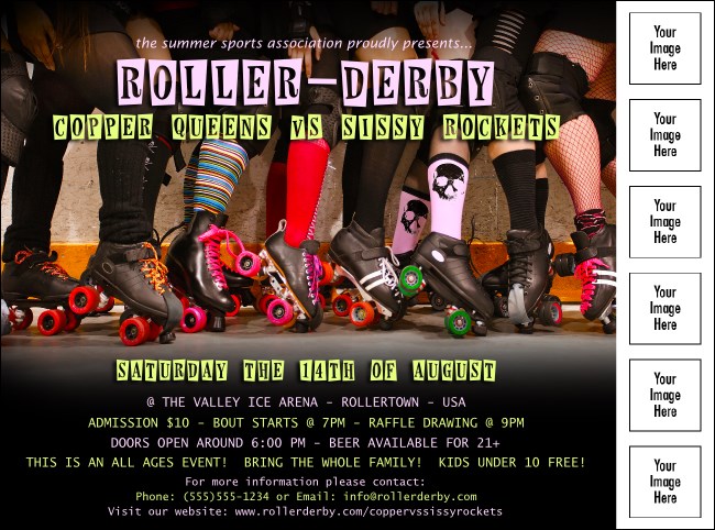 Roller Derby Legs Logo Flyer Product Front