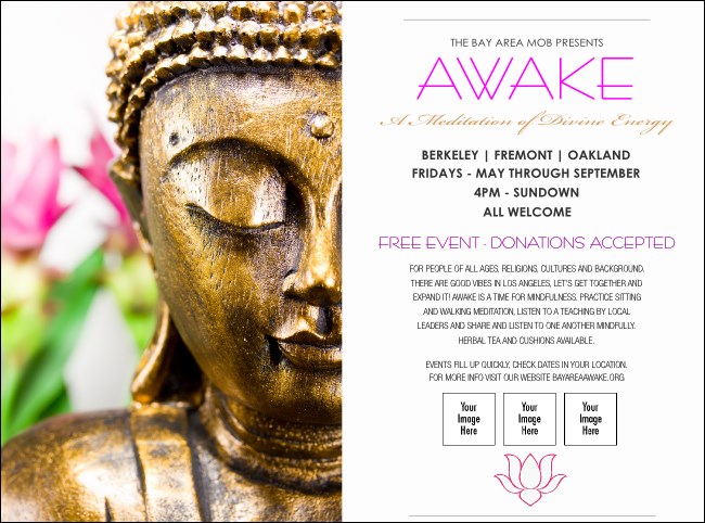 Buddha Statue Flyer with 3 Place Holder Images Product Front