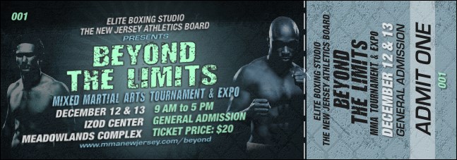 MMA Main Event Blue Event Ticket Product Front