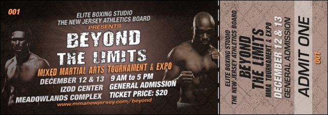 MMA Main Event Brown Event Ticket