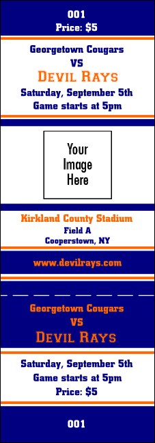 Sports Ticket 001 Blue & Orange