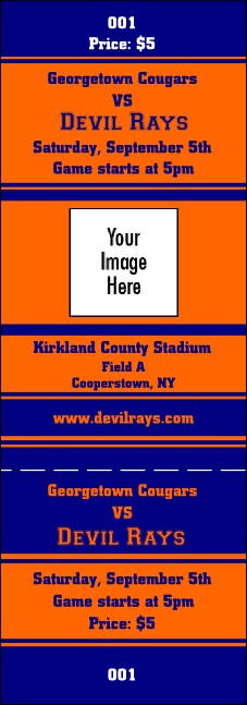 Sports Ticket 002 Blue & Orange