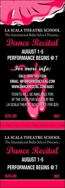 Dance Recital Event Ticket