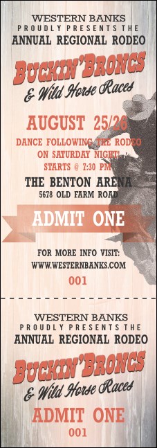 Bucking Bronco Rodeo Event Ticket