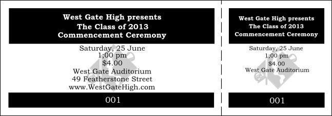 Graduation General Admission Ticket Black