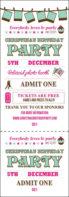 Birthday Whimsical  Event Ticket Product Front