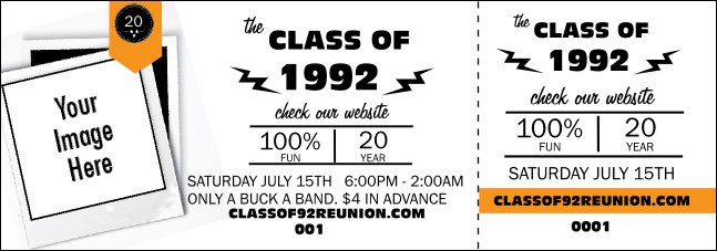 Class Reunion Mascot Orange Event Ticket Product Front