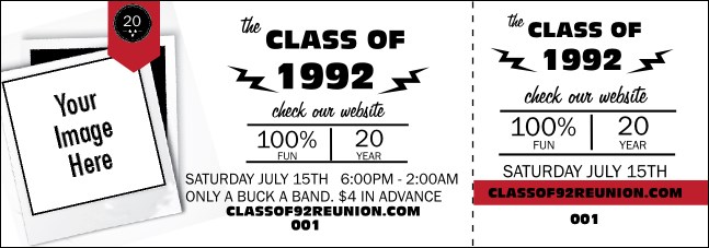 Class Reunion Mascot Red Event Ticket Product Front