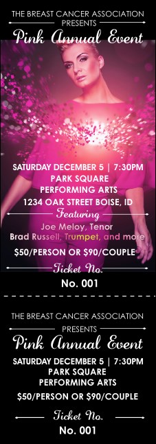 Breast Cancer Bokeh Event Ticket Product Front