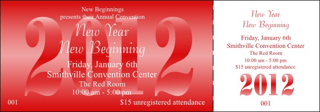 Year General Admission Ticket (Red) Product Front