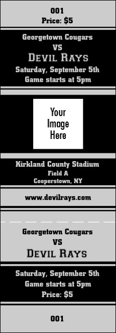 Sports Ticket Black & Silver Product Front