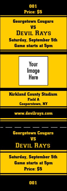 Sports Ticket Black & Yellow Product Front