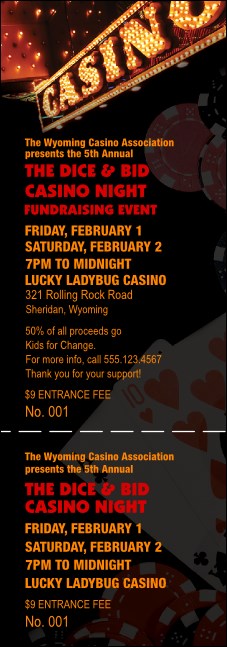 Casino Night Event Ticket