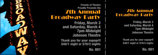 Broadway Event Ticket Product Front