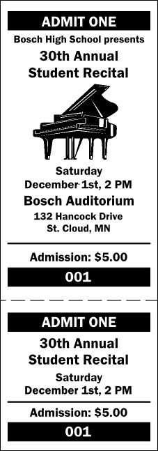 Piano General Admission Ticket 001