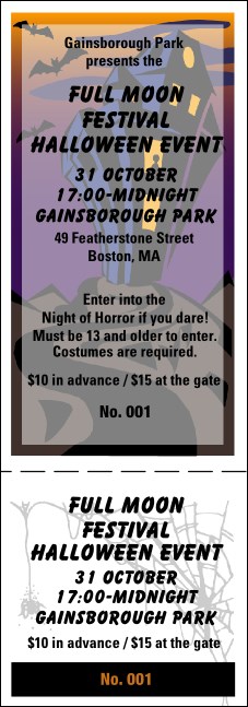 Halloween General Admission Ticket 003 Product Front