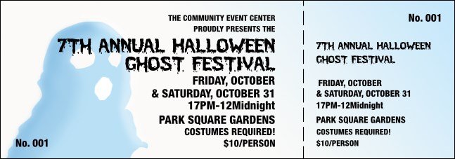 Halloween Ghost General Admission Ticket Product Front