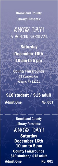 Blizzard General Admission Ticket Product Front