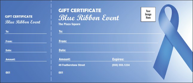Blue Ribbon Gift Certificate Product Front