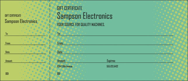 Dot Screen Gift Certificate