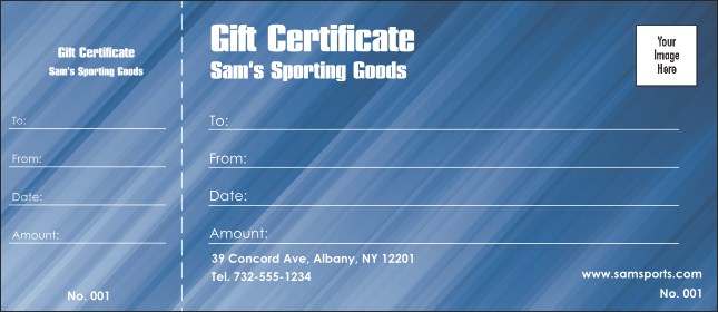 Blue Stripes Gift Certificate 002